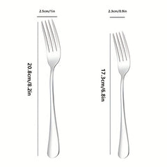 6pcs Stainless Steel Dinner Salad Dessert Forks Mirror Polished