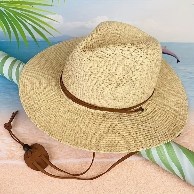 Casual Sunshade Straw Hat for Travel Seaside Unisex