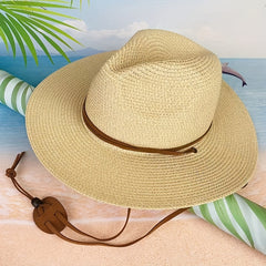 Casual Sunshade Straw Hat for Travel Seaside Unisex