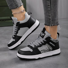 High Top Flat Skate Shoes Casual Non Slip Walking Shoes