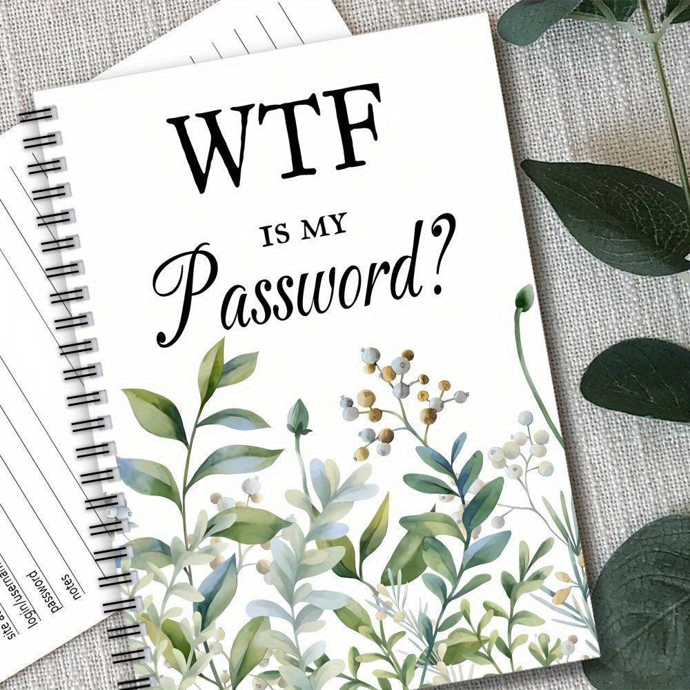 Funny Floral Spiral Notebook for Internet Login Details