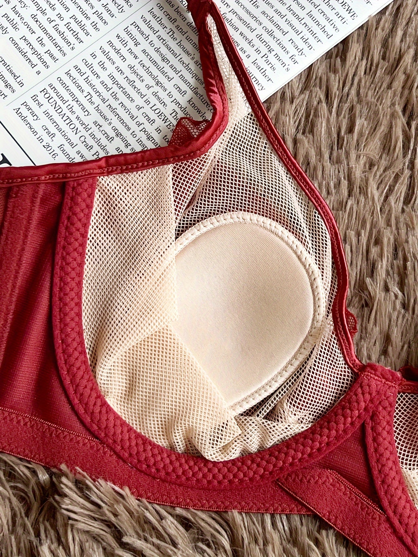 Christmas Lace Push Up Bra Comfy & Breathable Ultra thin Bra Women's Lingerie