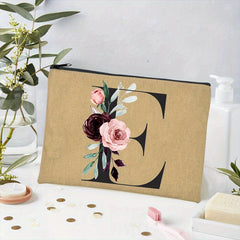 Floral Print Cosmetic Bag Bridesmaid Makeup Case Organizer