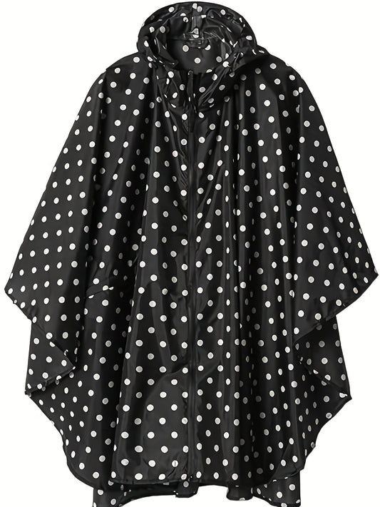 Polka Dot Lightweight Rain Poncho Jacket PU Raincoat
