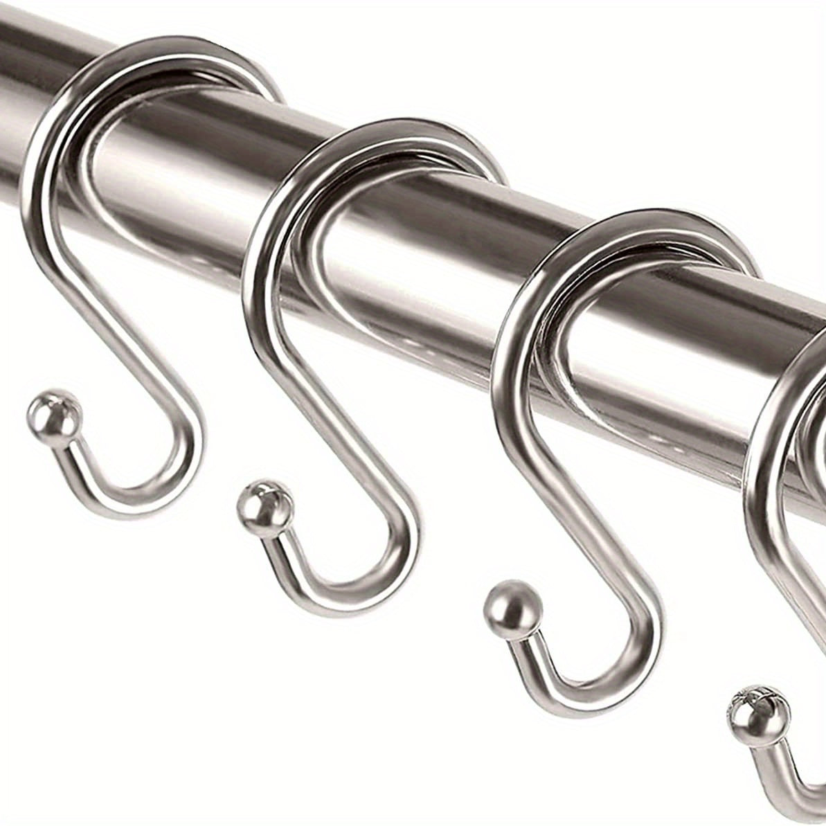 12pcs Durable Rustproof Shower Curtain Hooks for Waterproof Curtains
