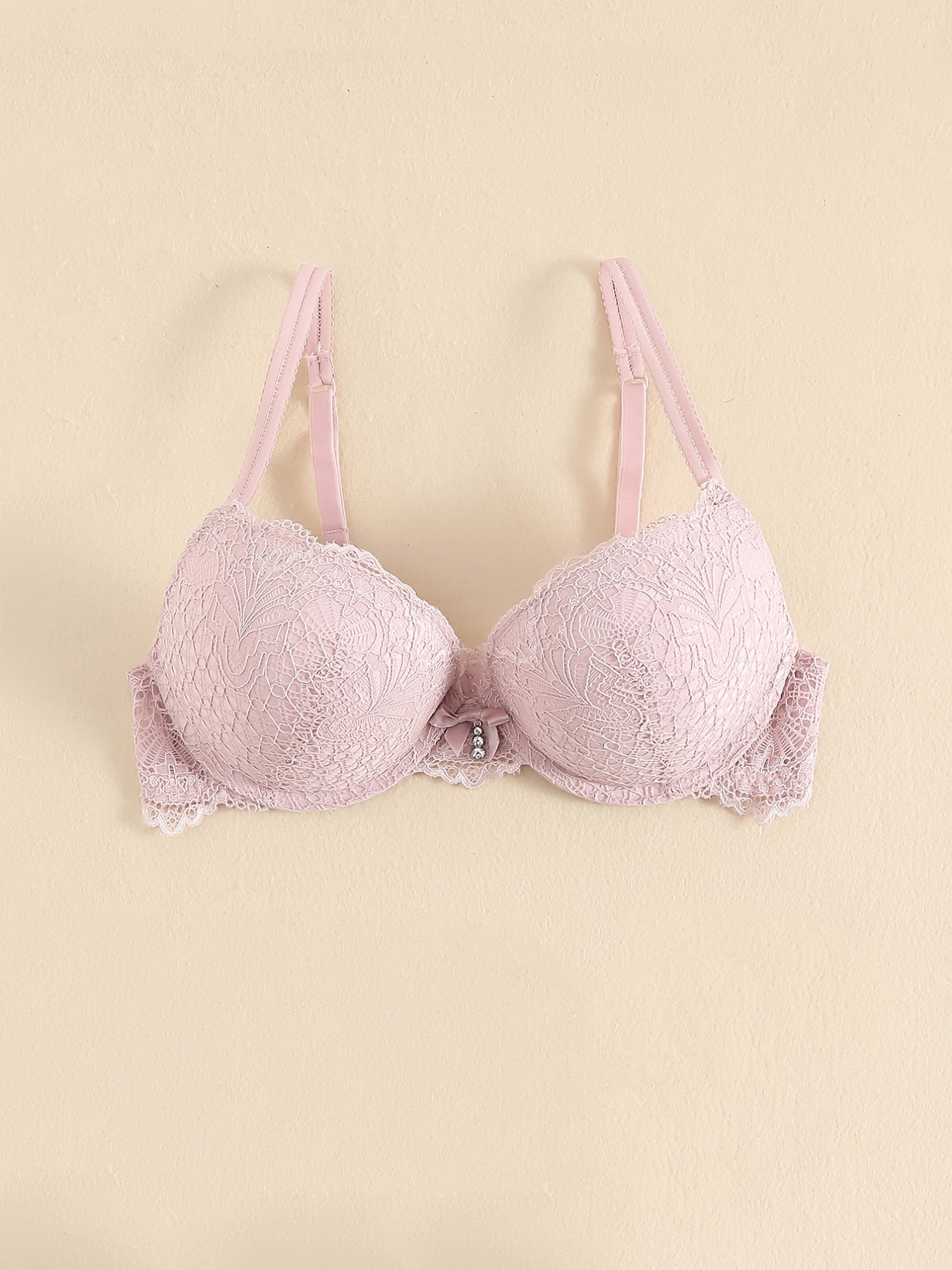 Flower Lace Bra Bow Push Up Lingerie