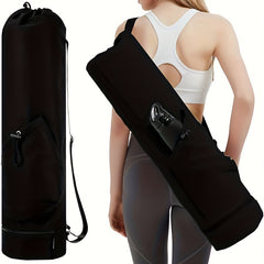 Sports Yoga Mat Storage Bag With Water Bottle Pocket & Bottom Bag