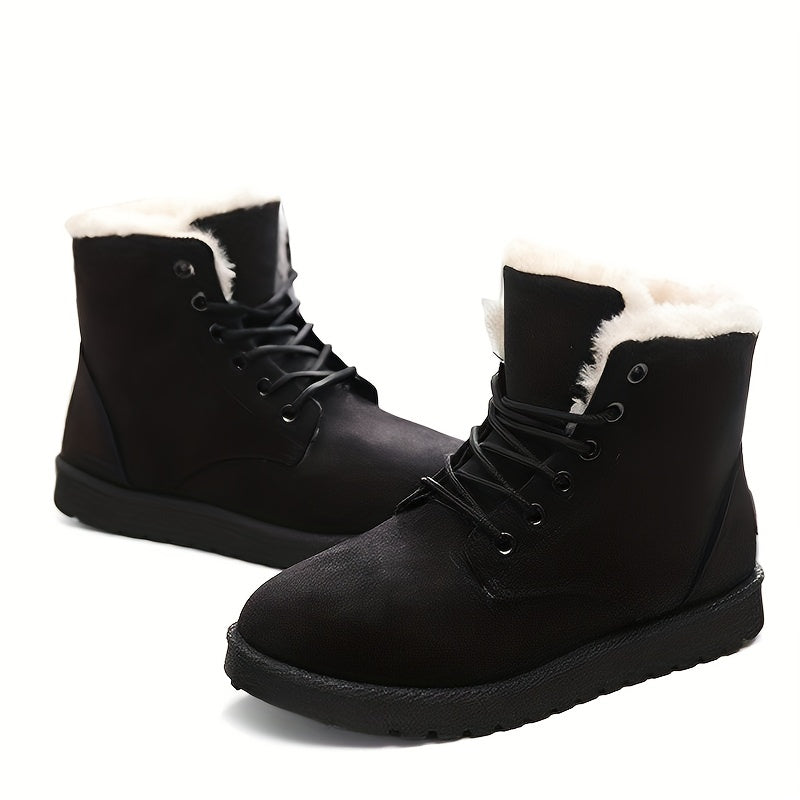 Women's Snow Boots Faux Fur Lining Warm Ankle Boots Mid Calf Boots