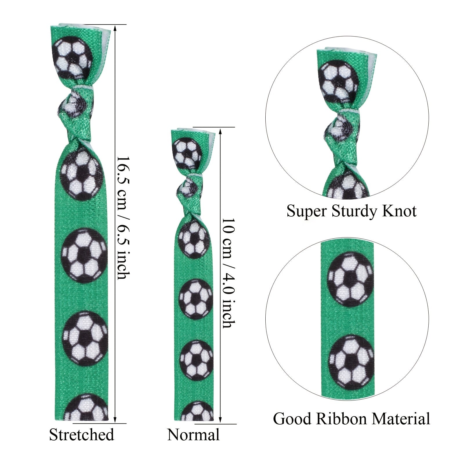 Soccer Pattern Ribbon Hair Ties Ponytail Holder Hair Accessories