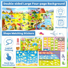 4 Sets Large Reusable Sticker Books for Toddlers
