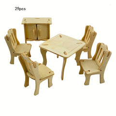 Piano Bed Cabinet Wooden DIY Model Puzzle Toy