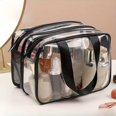 Double Layer Toiletry Bag Waterproof Travel Storage Bag PVC Makeup Bag