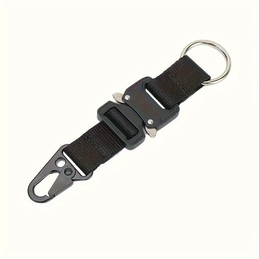 Outdoor Camping Keychain w/ Metal Buckle & Nylon Webbing