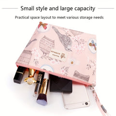 Floral Printed Makeup Bag Waterproof Travel Wash Bag
