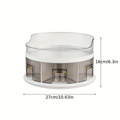 2 Tier Spice Organizer with Divided Bins and Rotating Turntable