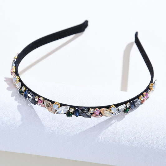 Elastic Rhinestone Headbands for Women Girls Vintage Hair Hoop