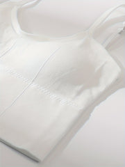 2pcs Solid Comfy Cami Tops Women's Crop Top Lingerie