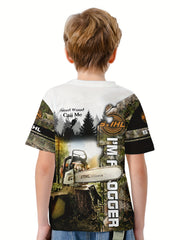 Forest 3D Print Boys Summer T shirt Lightweight Round Neck Short Sleeve Tee Tops