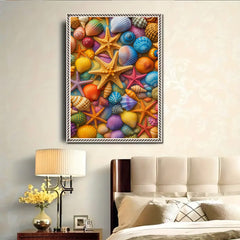 Vibrant Seashell Themed 5D Diamond Art Kit for Adults