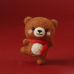 DIY Animal Bear Wool Felt Doll Kit for Beginners