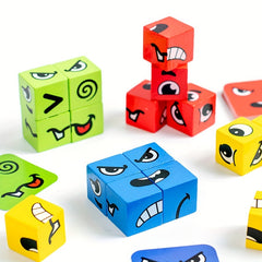 Wooden Cube Building Blocks Set Develops Problem Solving Skills