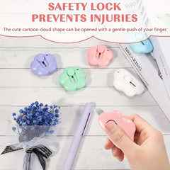6 Pcs Mini Retractable Utility Cutter for Office School Art Supplies
