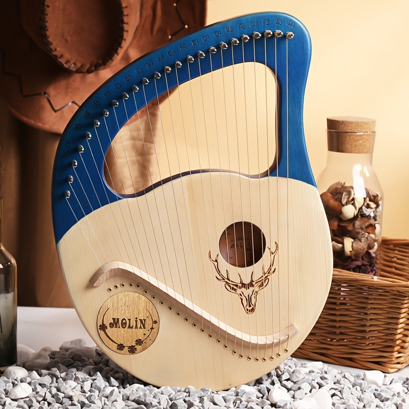 Beginner 24 String Lyre Harp Portable & Easy to Learn