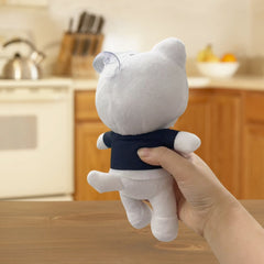 Soft Plush Bear Stuffed Animal Doll with Expressive Eyes & Pink Ears