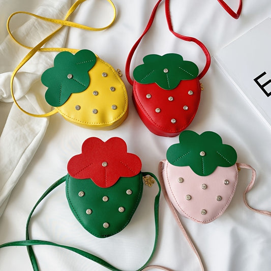 Strawberry Zipper Shoulder Bag Messenger Bag Coin Purse Wallet Chain Crossbody B