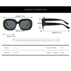 Y2K Large Oval Sunglasses Vintage Jelly UV400 Sun Shades Summer Beach