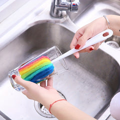 2pcs Cup Cleaning Sponge Brush Rainbow Sponge Brush