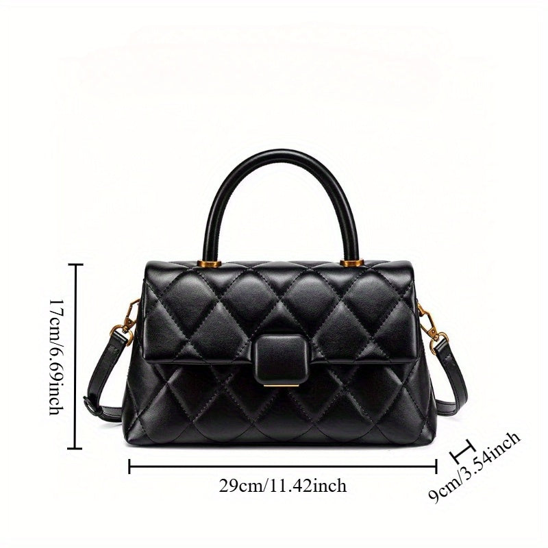 Fashionable Rhombus Pattern Handbag Women's Shoulder Crossbody Clutch
