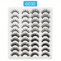 20 Pairs Natural False Eyelashes Wispy Fluffy Soft Lashes Long Thick Criss cross
