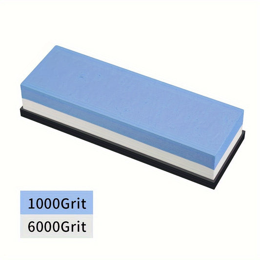 Double Sided Sharpening Stone with Bamboo Base Scissor Sharpener