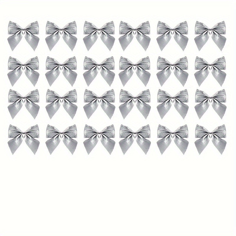 24pcs Small Bow Knot Christmas Tree Hanging Decor
