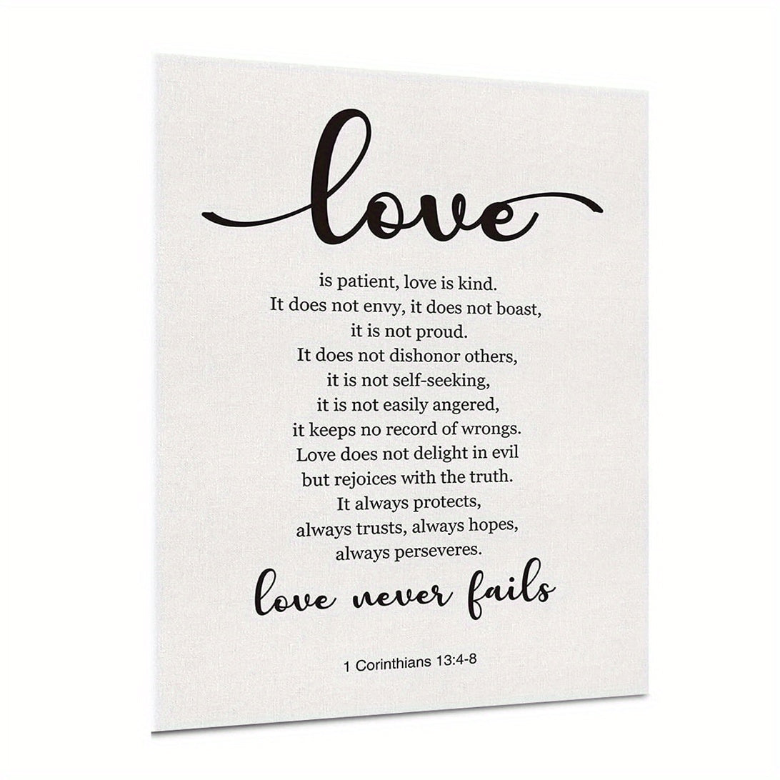 1 Corinthians 13:4-8 Love Never Fails Canvas Print