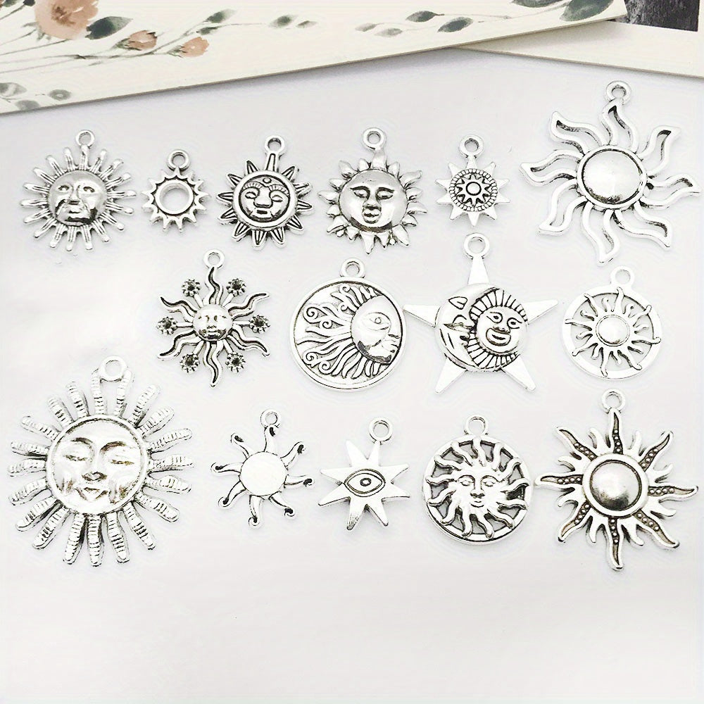 15pcs Tibetan Silver Metal Charms Pendants DIY For Jewelry Making