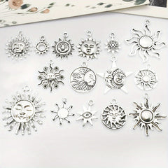 15pcs Tibetan Silver Metal Charms Pendants DIY For Jewelry Making