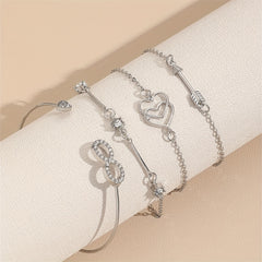 4 Pcs Boho Style Bangle Bracelets Set, Dainty Hand Jewelry Decor