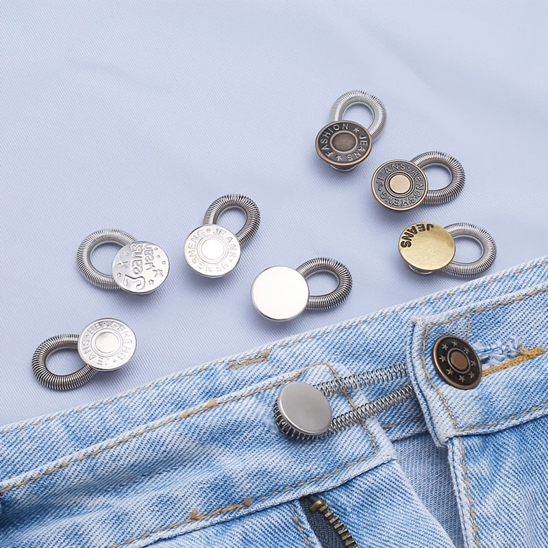 2pcs Jeans Waist Adjustment Button Metal Extend Sewing Buckle Pants Suit Coat