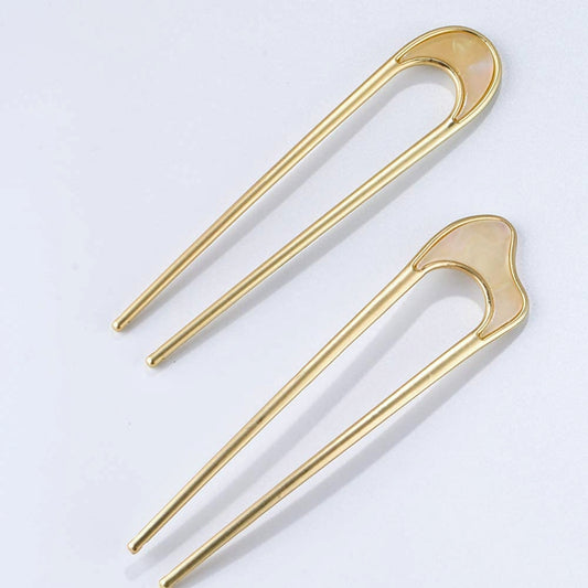 2PCS Vintage U Shaped Hair Pins French Chignon Hair Stick for Women
