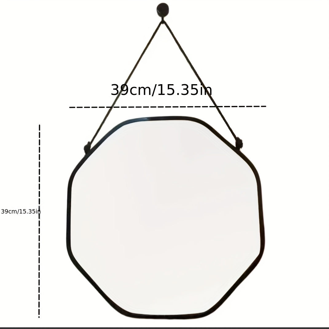 Shape Wall Mirror Framed Beauty Mirror With Hanging Rope