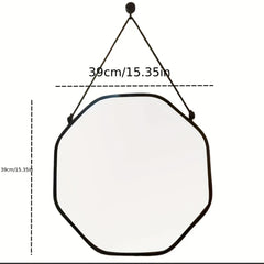 Shape Wall Mirror Framed Beauty Mirror With Hanging Rope