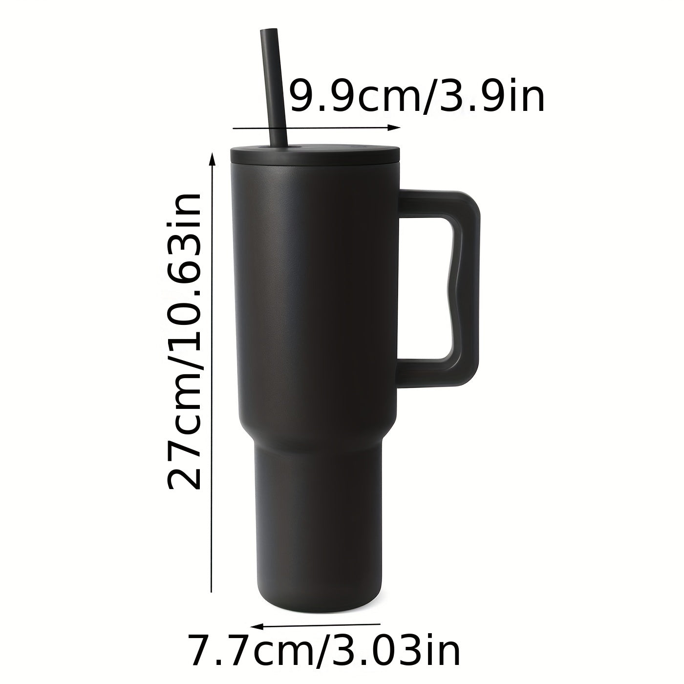 40oz Tumbler Handle & Straw Lid Insulated Cup Stainless Steel Travel Mug