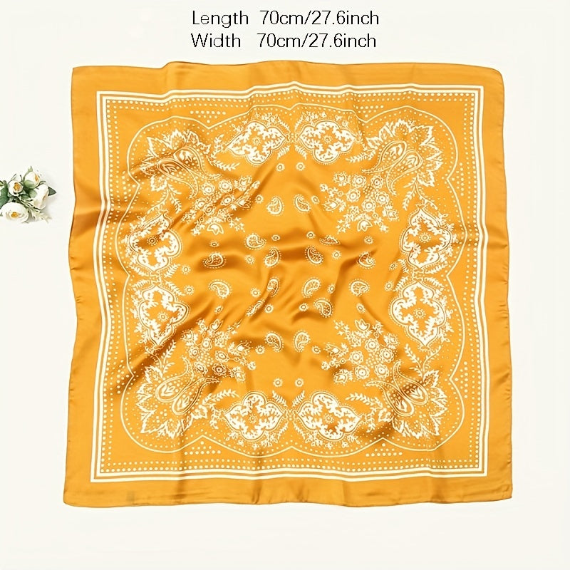 Silk Head Scarf Vintage Bandanas Satin Hair Wrap Neckerchief Square Scarves