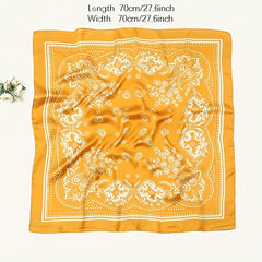 Silk Head Scarf Vintage Bandanas Satin Hair Wrap Neckerchief Square Scarves