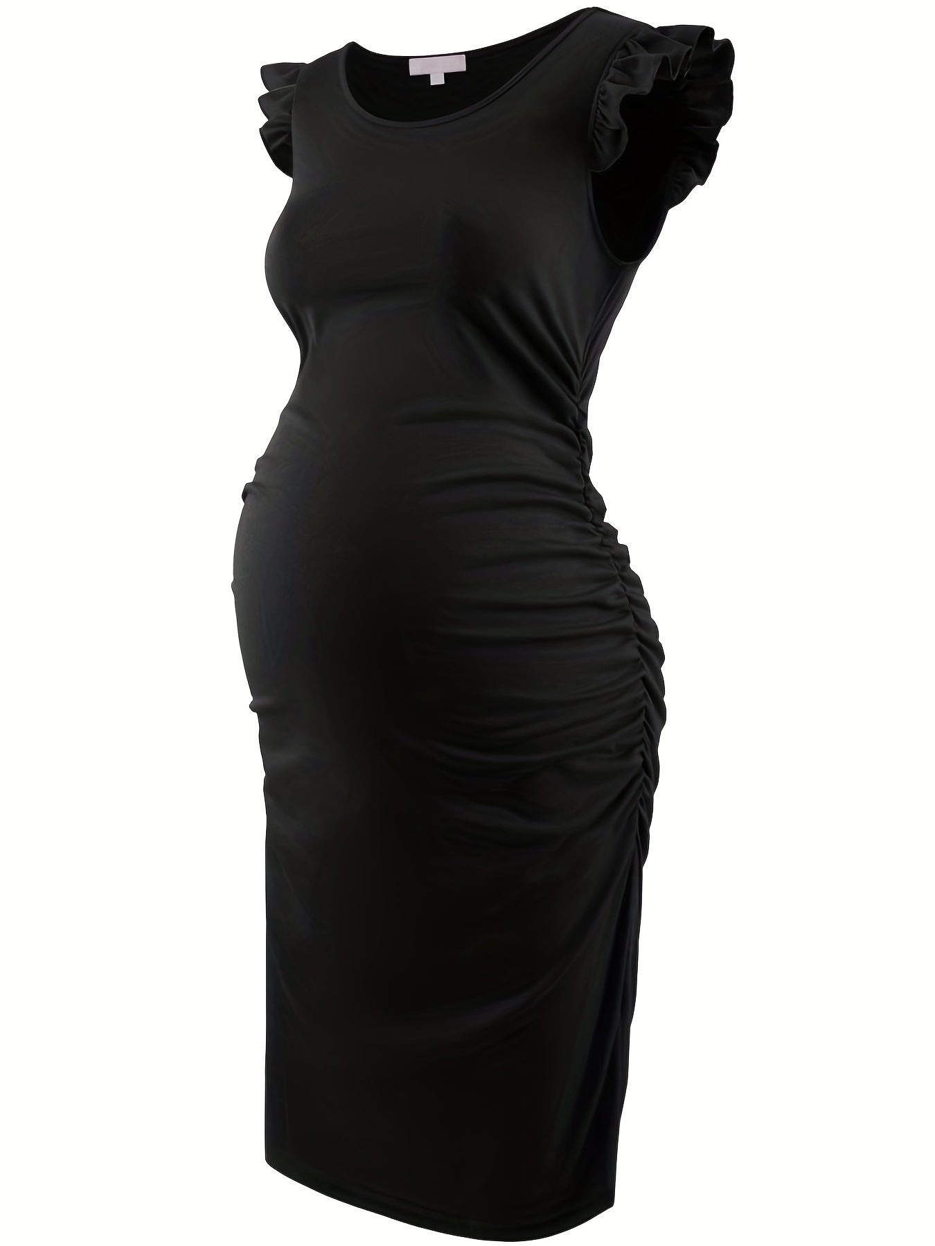 Maternity Ruffle Sleeve Dress for Summer Holiday Party