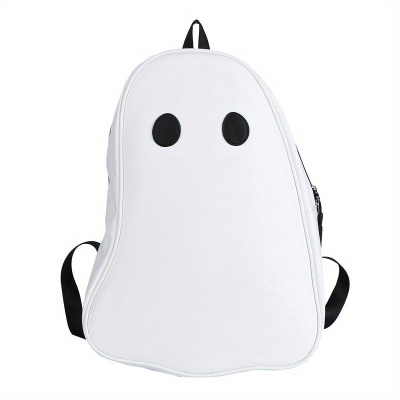 Ghost Shape Large Capacity Backpack PU Leather Textured School Backpack