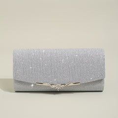 Glitter Flap Square Shoulder Bag for Evening Events