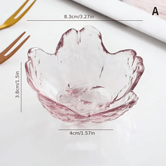 Japanese Cherry Glass Plates & Spoons for Snacks, Desserts - Vintage